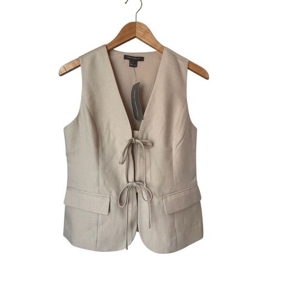 French Connection Tie Front Vest Size S - Picture 3 of 10